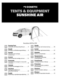 Notice DOMETIC SUNSHINE AIR PRO VW Tente
