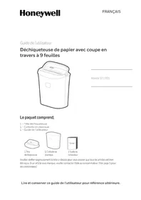 Notice HONEYWELL 9319DS Destructeur de document