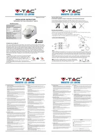 Notice V-TAC VT-8003 Détecteur de mouvements