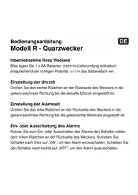 Notice Techno Line MODELL R Radio-réveil