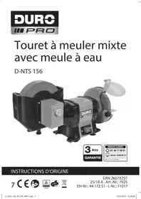 Notice DURO PRO D-NTS 156 Ponceuse