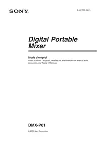 Notice SONY DMX-P01 Table de mixage