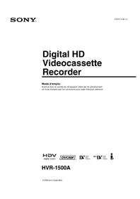 Notice SONY HVR-1500A Magnétoscope