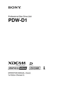 Notice SONY PDW-D1 Disque dur