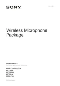 Notice SONY UWP-D21 Microphone