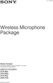 Notice SONY UTX-P03 Microphone