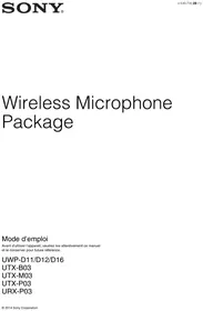Notice SONY UTX-M03 Microphone