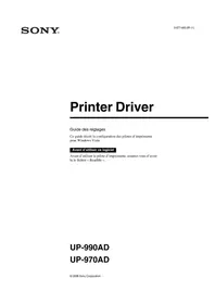 Notice SONY UP-970AD Imprimante