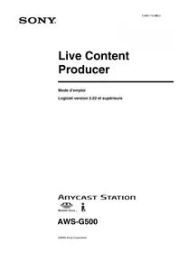 Notice SONY AWS-G500 Convertisseur audio/vidéo