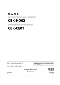 Notice SONY CBK-HD02 Caméscope