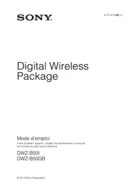 Notice SONY DWZ-B50I Microphone