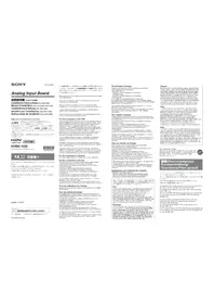 Notice SONY HVBK-1505 Convertisseur audio/vidéo