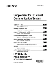 Notice SONY PCS-XG100S Système de vidéo conférence