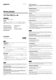 Notice SONY PCSA-WXC1 Système de vidéo conférence