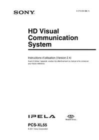 Notice SONY PCS-XL55 Système de vidéo conférence