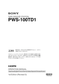 Notice SONY PWS-100TD1 Convertisseur audio/vidéo
