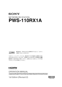 Notice SONY PWS-110RX1A Convertisseur audio/vidéo