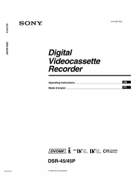 Notice SONY DSR-45P Magnétocassete