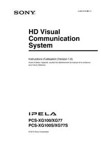 Notice SONY PCS-XG77 Système de vidéo conférence