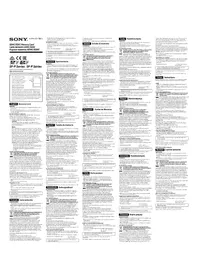 Notice SONY SF-G1P Mémoire Flash
