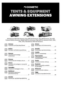 Notice DOMETIC RESIDENCE AIR TALL ANNEXE Tente