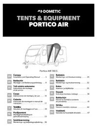 Notice DOMETIC PORTICO AIR 180 S Tente