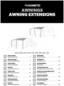 Notice DOMETIC SOLAR SHADE 200 Tente