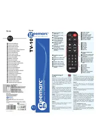 Notice GEEMARC TV-10 Télécommande