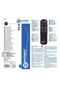 Notice GEEMARC TV-5 Télécommande