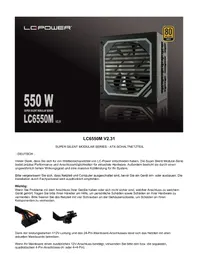 Notice LC-Power LC6550M V2.31 Alimentation PC