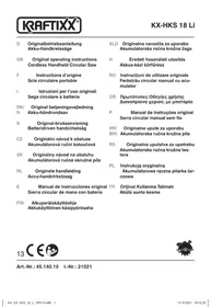 Notice Kraftixx KX-HKS 18 LI Scie