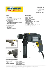 Notice Max Bahr SB 650 E Perceuse