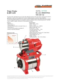 Notice Ergotools Pattfield E-HW 1139 Pompe à eau