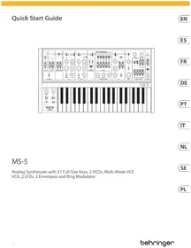 Notice BEHRINGER MS-5 Synthétiseur