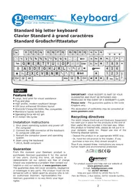 Notice GEEMARC KEYBOARD Clavier