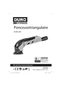 Notice DURO PRO D-DS 301 Ponceuse