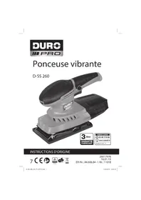 Notice DURO PRO D-SS 260 Ponceuse