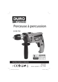 Notice DURO PRO D-SB 750 Perceuse