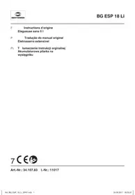 Notice Bestgreen BG ESP 18 LI Scie