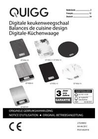 Notice QUIGG GT-KSB-01 Balances de cuisine