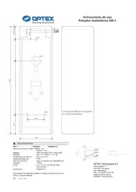 Notice OPTEX SW-1 Capteur de porte / fenêtre