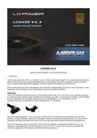 Notice LC-Power LC6450 V2.3 Alimentation PC