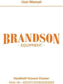 Notice Brandson 303247 Aspirateur