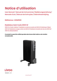 Notice LIVOO DOM502 Chauffage