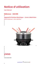 Notice LIVOO DOC308 Appareil à fondue, raclette et wok
