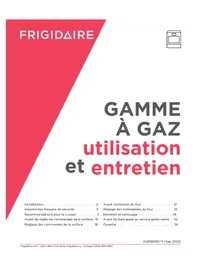 Notice FRIGIDAIRE PCFG3080AF Cuisinière