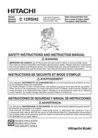 Notice HITACHI C 12RSH2 Scie