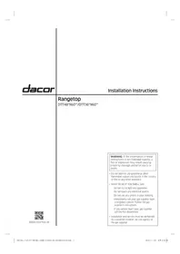 Notice Dacor DTT36T960GM Cuisinière