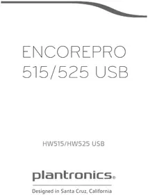 Notice PLANTRONICS ENCOREPRO 525 Ecouteur