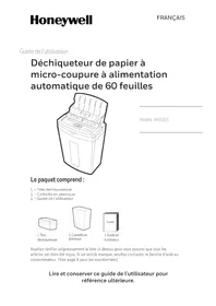Notice HONEYWELL 9338DS Destructeur de document
